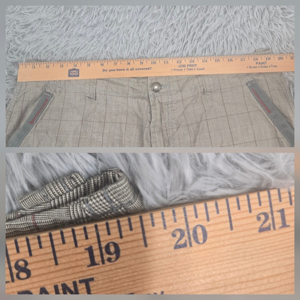 Marc‎ Ecko cut & Sew Mens 38 Gray Plaid Standard Fit Cotton Cargo Shorts - Picture 5 of 12